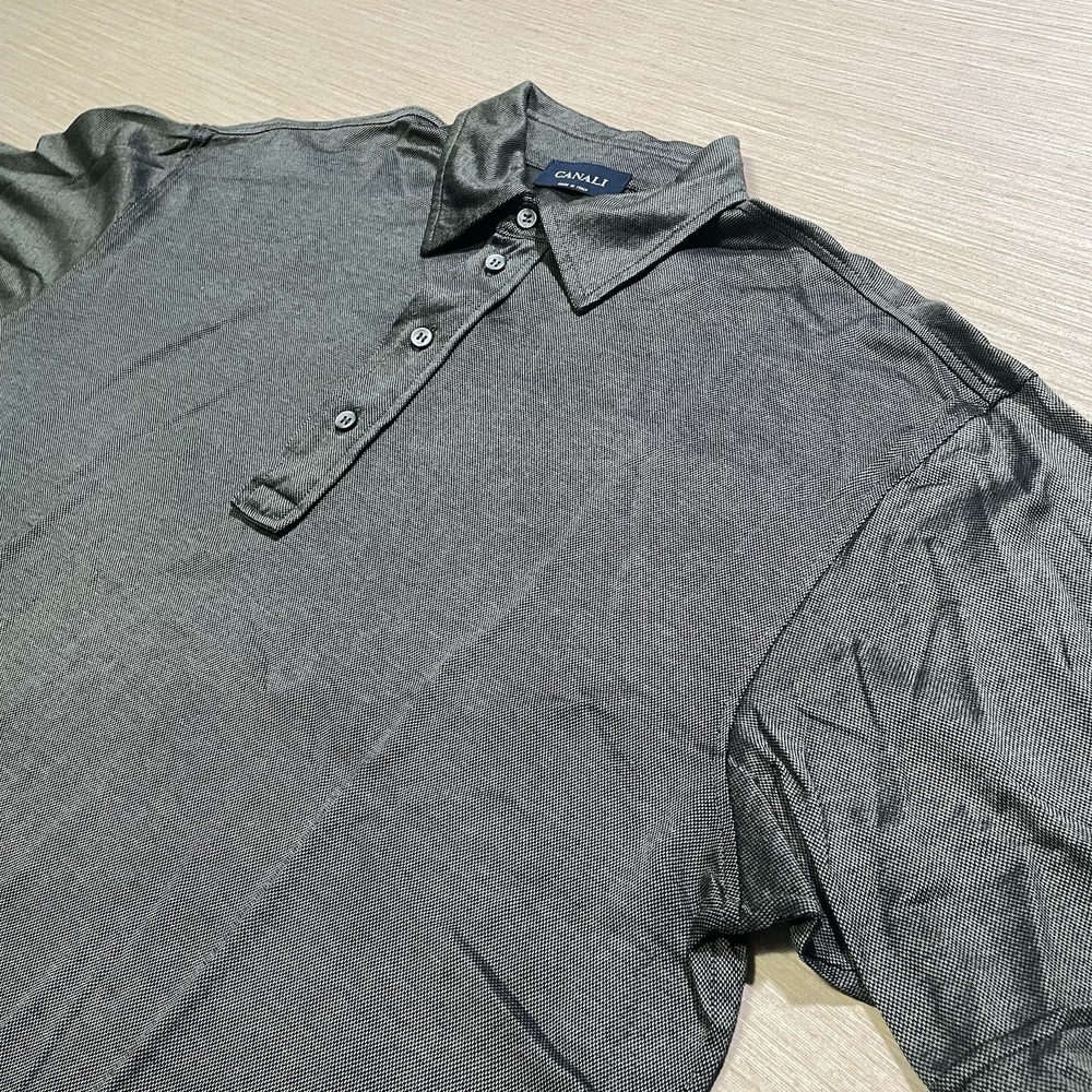 Men's Short Sleeve Dark Gray Pique Polo Preppy Old Money (See Measurements)